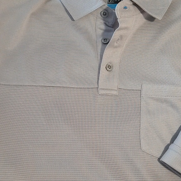 Men's PGA tour size medium Gray polo golf shirt with pocket gray patterned - Picture 5 of 8